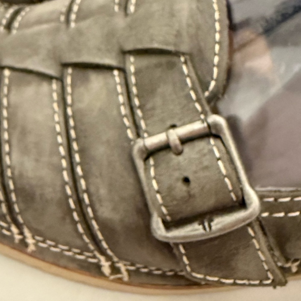 Frye Milly Fisherman Women's Charcoal Leather Slip-on Leather Flats Size 9.5 - Picture 9 of 11